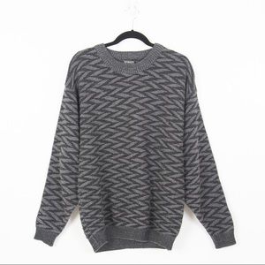 Vintage Street Closed Chevron Crew Neck Sweater